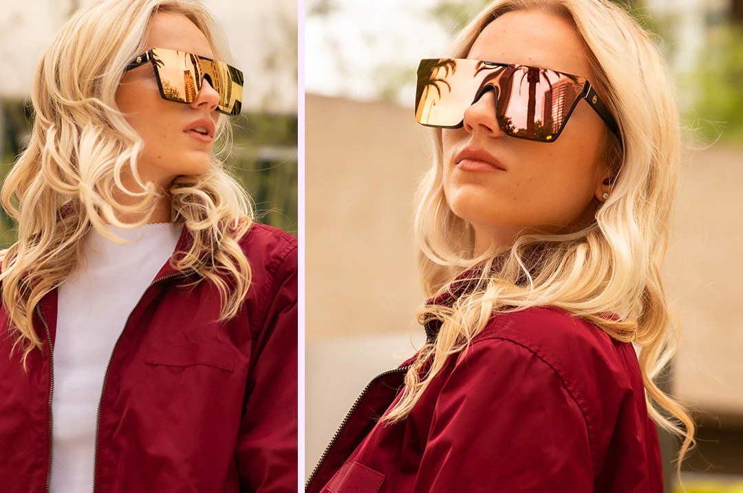 CLARITY SUNGLASSES: Black Frame x Rose Gold - Image 3