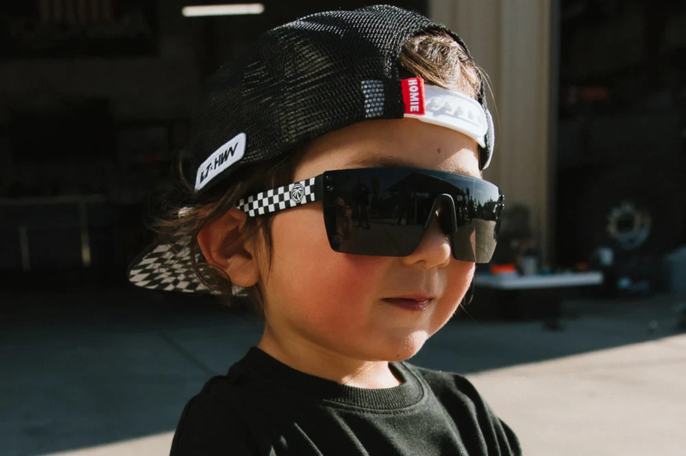 LAZER FACE SUNGLASSES KIDS: Little Trouble X Heat Wave Checkered Flag - Image 3