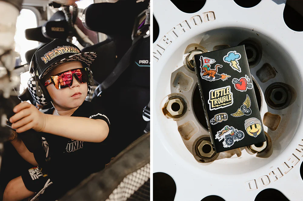 LAZER FACE SUNGLASSES KIDS: Little Trouble X Heat Wave Flames - Image 4