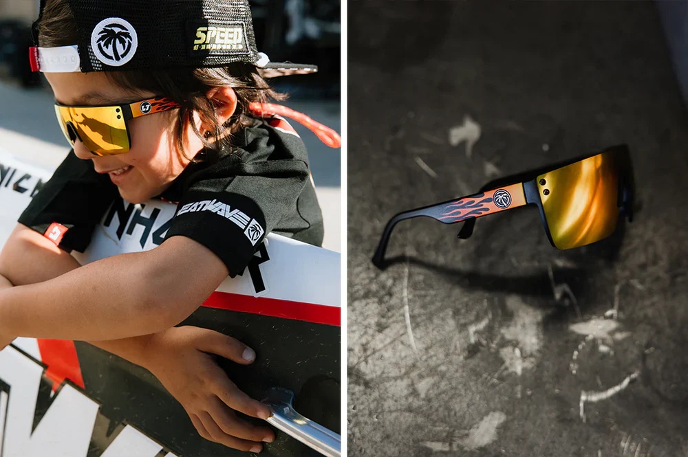 LAZER FACE SUNGLASSES KIDS: Little Trouble X Heat Wave Flames - Image 6