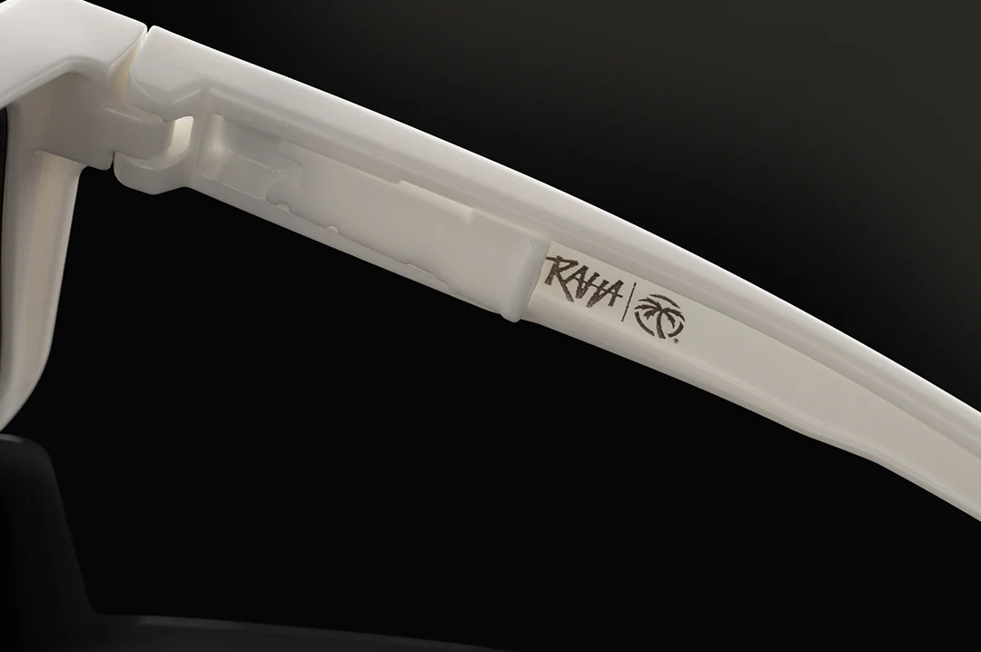 PERFORMANCE RAYTH SUNGLASSES: Raha White Black Tint - Image 7