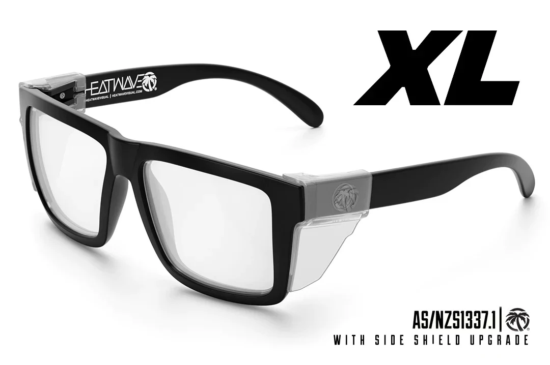 XL VISE SUNGLASSES:  Black x Clear Lens - Image 6